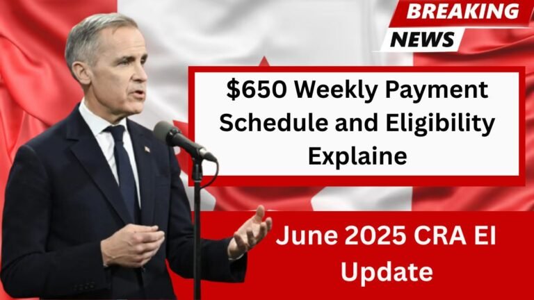 June 2025 CRA EI Update: $650 Weekly Payment Schedule and Eligibility Explained